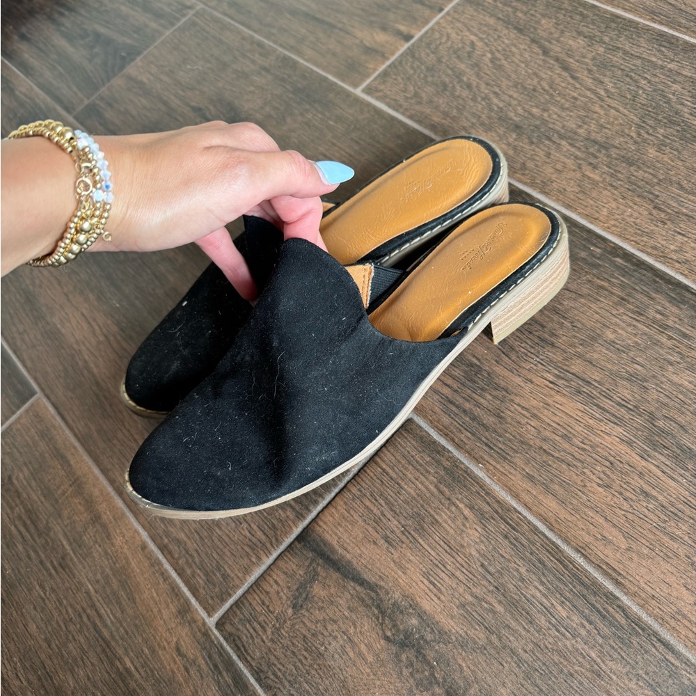 Black Slip-On Mules